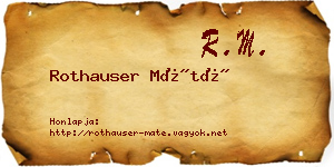 Rothauser Máté névjegykártya